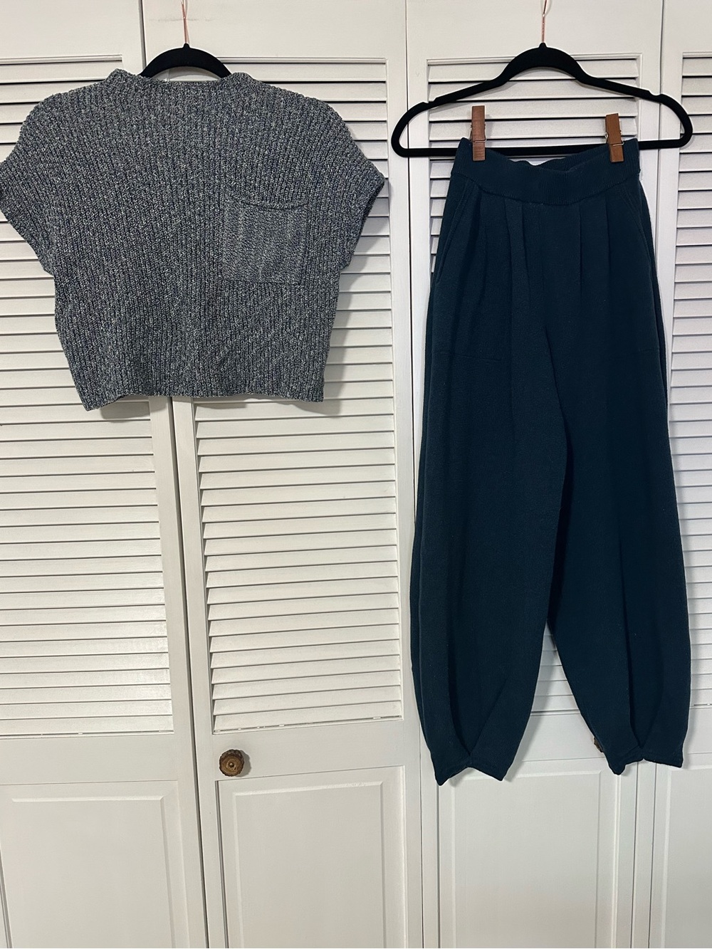 Free People Viral Freya Sweater Set in Teal/Navy
